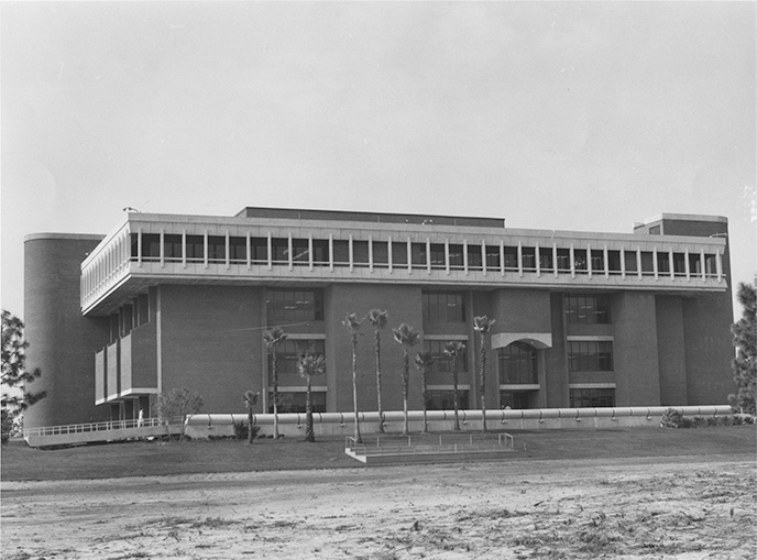 Library back entrance, c. 1968