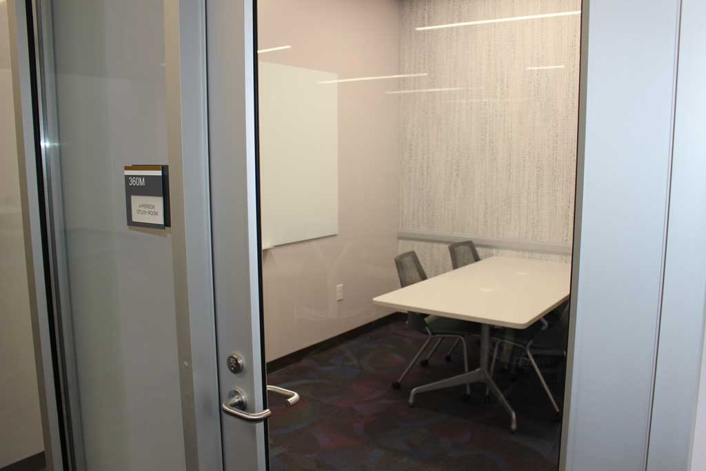 Study Room 360M with whiteboard and 4 seat capacity