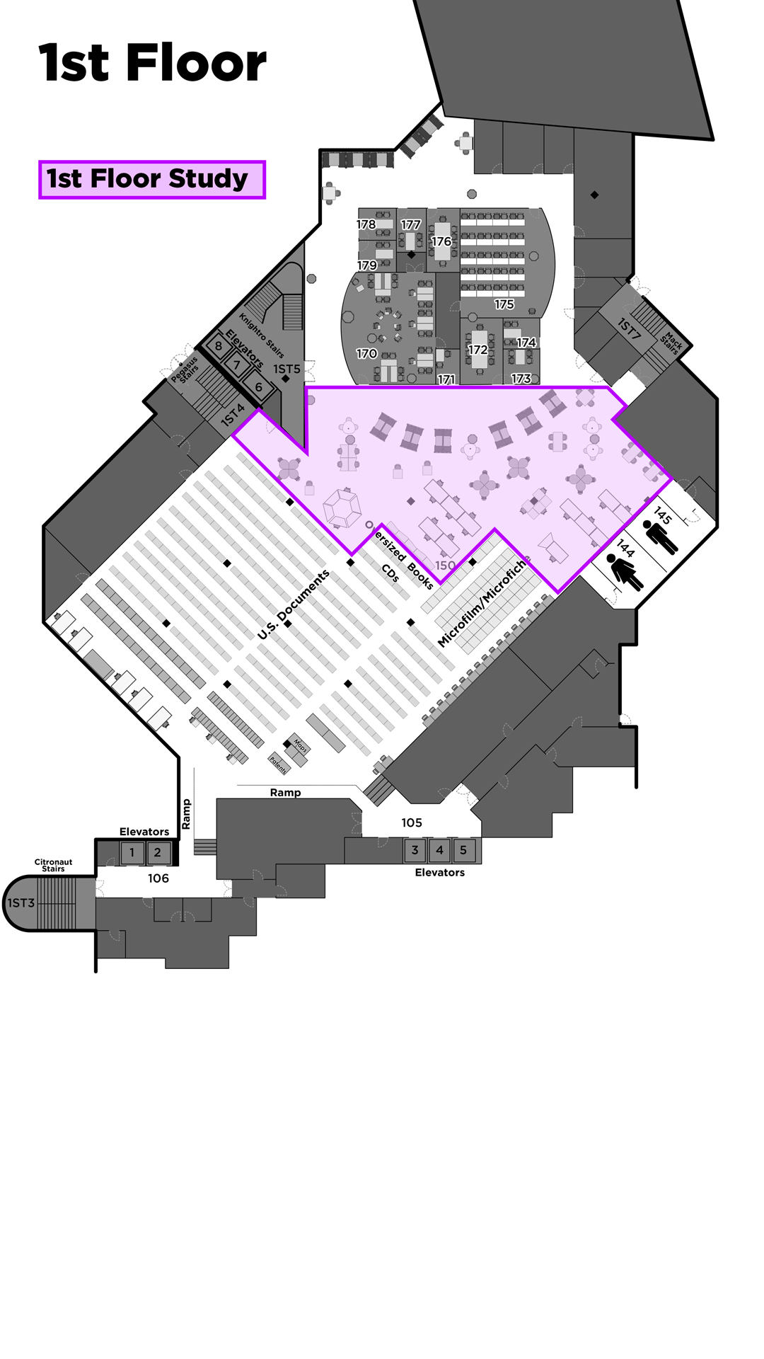 Occupancy zone map depicting 1st Floor Study zone.