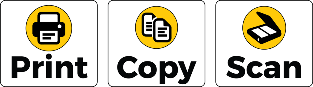 Print, Copy, Scan icons banner