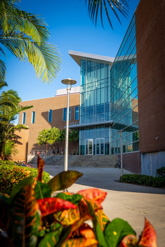 John C. Hitt Library entrance.