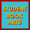 Blue Background with Student Book Arts in yellow text